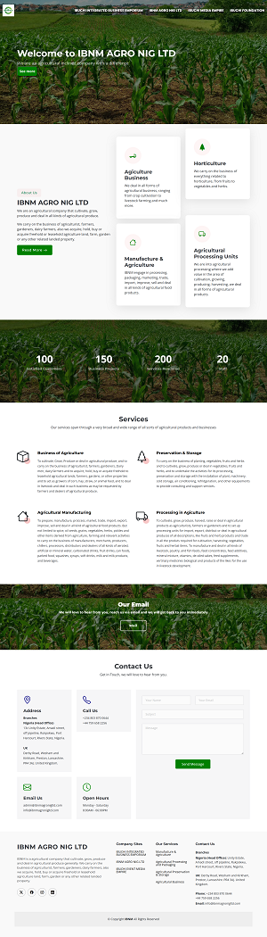 draftek systems limited website design IBNM Agro Nigeria Limited